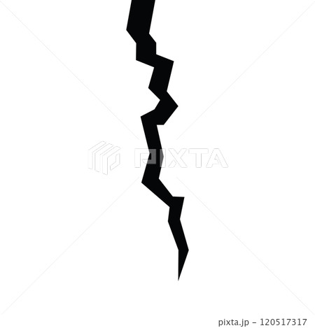 Broken wall with a crack. Textured damage isolated on a white background. Scratches lines on surfaces. Broken wall with a crack. Textured damage isolated on a white background. Scratches lines on surfaces. 120517317