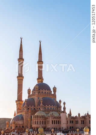 Beautiful Al Mustafa Mosque in Old Town of Sharm El Sheikh in Egypt, at sunset 120517453