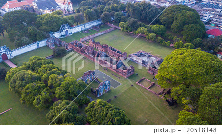 aerial of The King Narai Palace in Lopburi, Thailand was built by King Narai the Great, aerial of The King Narai Palace in Lopburi, Thailand was built by King Narai the Great, 120518148