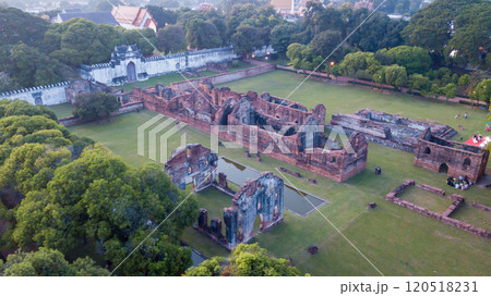 aerial of The King Narai Palace in Lopburi Thailand was built by King Narai the Great, the king who ruled Ayutthaya from 1656 to 1688. aerial of The King Narai Palace in Lopburi Thailand was built by King Narai the Great, the king who ruled Ayutthaya from 1656 to 1688. 120518231