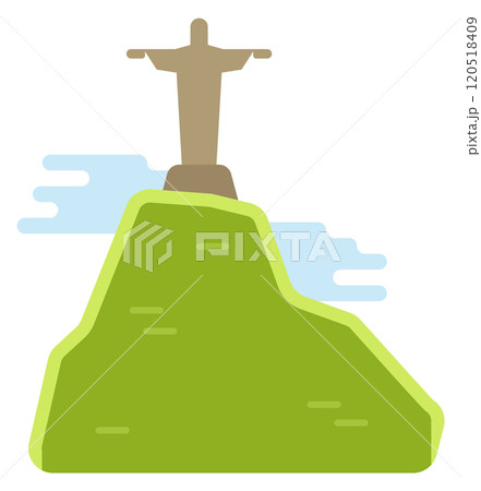 Christ statue. Brazil famous landmark color icon 120518409