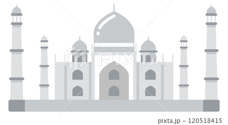 Taj mahal color icon. Indian ancient architecture Taj mahal color icon. Indian ancient architecture 120518415