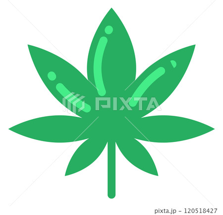 Marihuana color icon. Cannabis weed. Illegal narcotic Marihuana color icon. Cannabis weed. Illegal narcotic 120518427