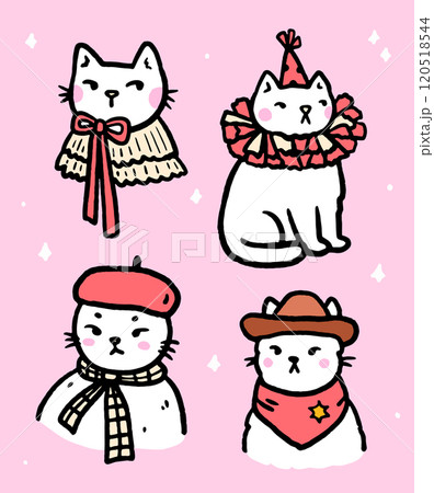 A set of cute white cats A set of cute white cats 120518544