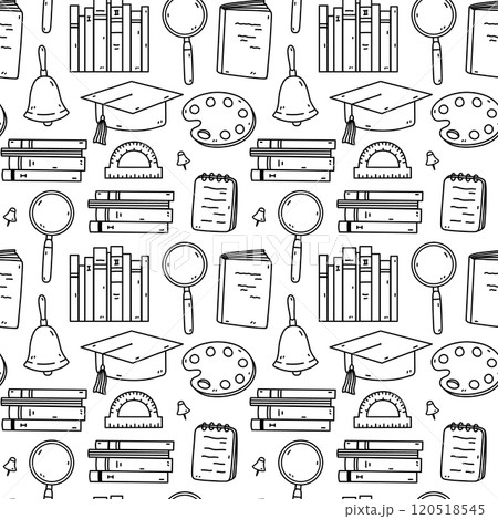 Seamless pattern with school items 120518545