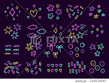 neon decorative design elementsのイラスト素材 [120518547] - PIXTA
