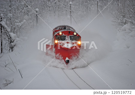 宗谷本線　智恵文－日進　JR北海道　DE15-2521（旭川）　常時排雪列車　ラッセル 120519772