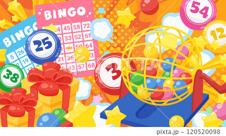 かわいいビンゴゲームの背景イラスト 120520098
