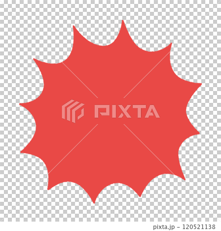 鋸齒狀紅色語音氣泡-簡單的漫畫風格橫幅或框架材料 鋸齒狀紅色語音氣泡-簡單的漫畫風格橫幅或框架材料 120521138