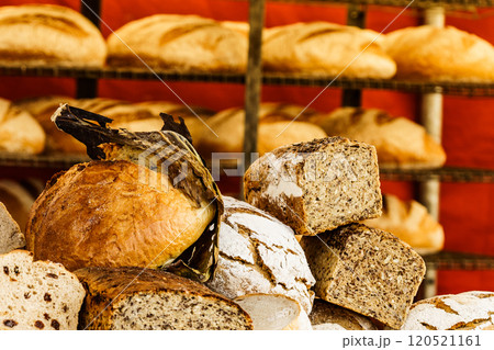 Many rustic fresh bread loaves 120521161