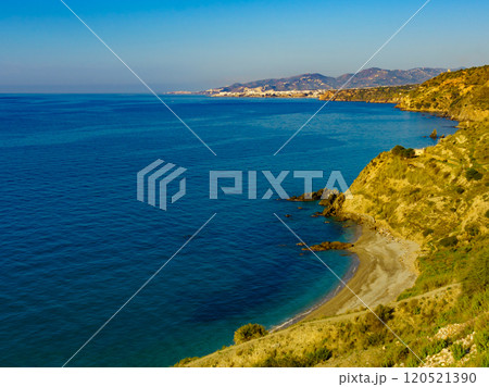 Spanish coast landscape, cliffs in Andalusia. 120521390