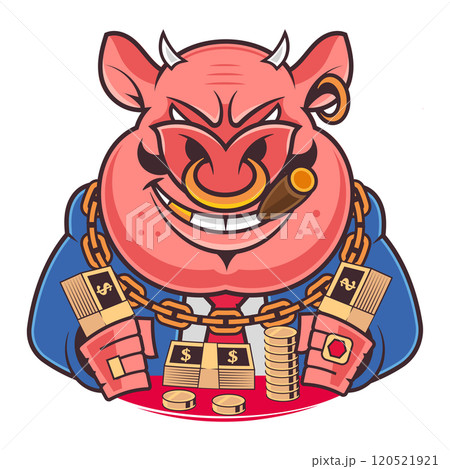 Cute Pig illustration Pig kawaii chibi vector drawing style Pig 120521921