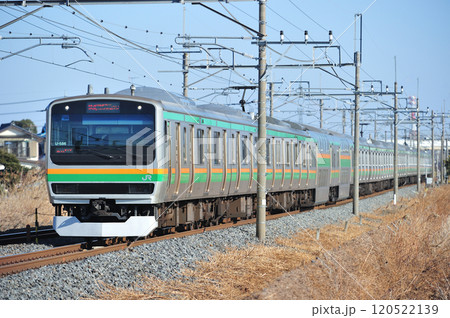 東北本線 栗橋ー東鷲宮 JR東日本 E231系1000番台 U586編成(小山) 東北本線 栗橋ー東鷲宮 JR東日本 E231系1000番台 U586編成(小山) 120522139