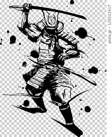 Samurai holding a sword 120522417