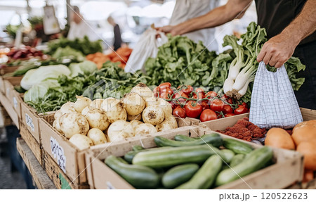 Eco-Friendly Produce at Farmers Market 120522623