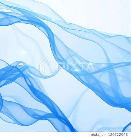 Flowing blue fabric dances in gentle light against a soft background 120522948