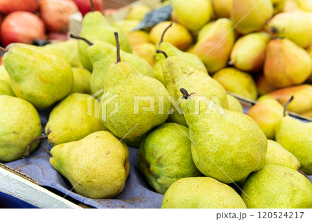 ripe agriculture space copy background diet crop bunch food fresh pear fruit freshness closeup 120524217