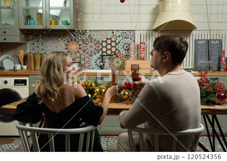 couple christmas relationship man romantic home caucasian husband kitchen love family woman wife couple christmas relationship man romantic home caucasian husband kitchen love family woman wife 120524356