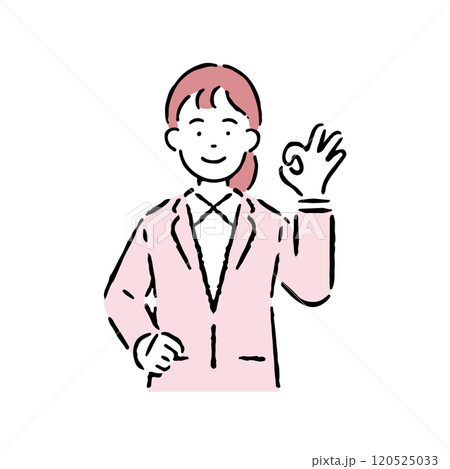 OKのサインをするスーツを着た女性 120525033