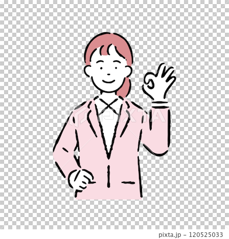 OKのサインをするスーツを着た女性 120525033