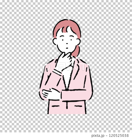 A woman in a suit thinking A woman in a suit thinking 120525038