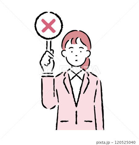 間違いを説明するスーツを着た女性 間違いを説明するスーツを着た女性 120525040