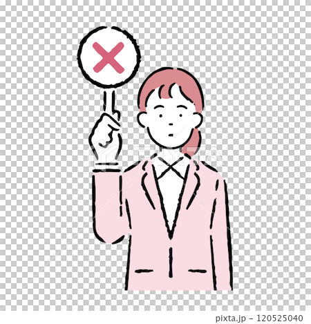 間違いを説明するスーツを着た女性 間違いを説明するスーツを着た女性 120525040