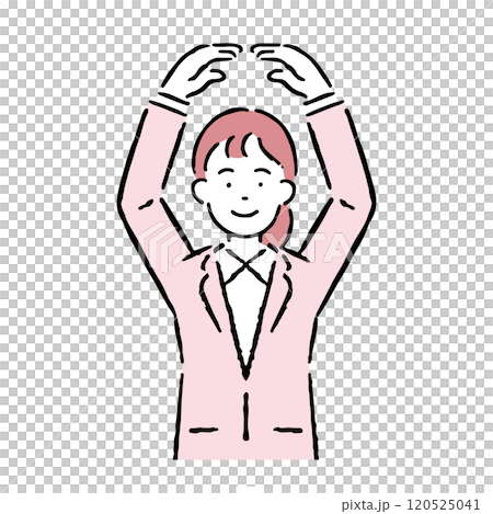 A woman in a suit expressing the correct answer 120525041