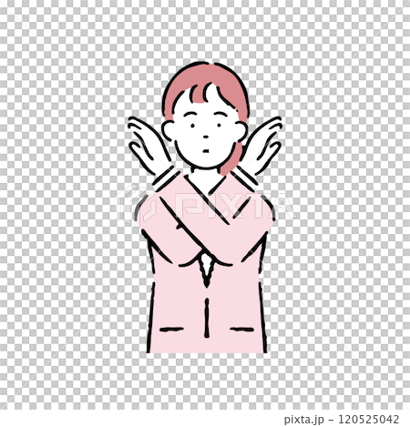 A woman in a suit expressing a mistake 120525042