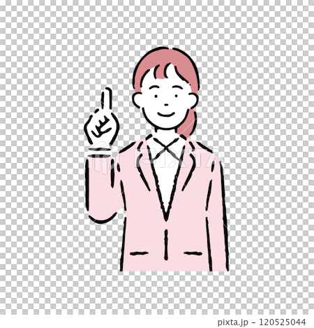 A woman in a suit explaining 120525044