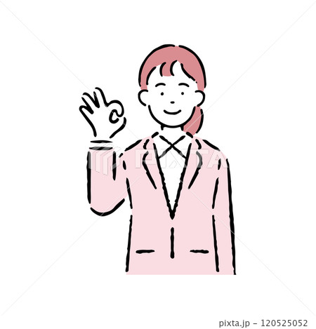 OKのサインをするスーツを着た女性 120525052