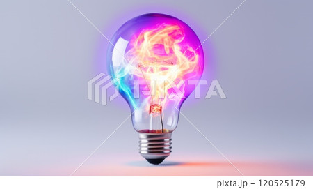 Old classic lamp with bright rainbow colors inside. Neural network ai generated art 120525179