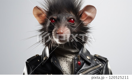 Rat in human trendy fashionable clothes. Neural network ai generated art 120525211