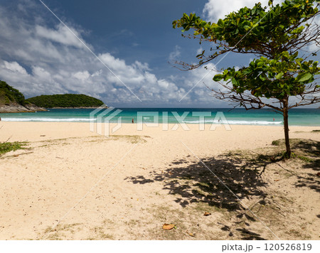 Beautiful sea summer landscape in high travel season in Thailand, Nature sky sea background,High angle view seascape nature view Beautiful sea summer landscape in high travel season in Thailand, Nature sky sea background,High angle view seascape nature view 120526819