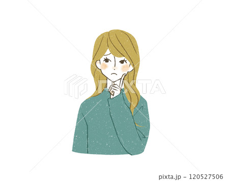 困っている女性 困っている女性 120527506