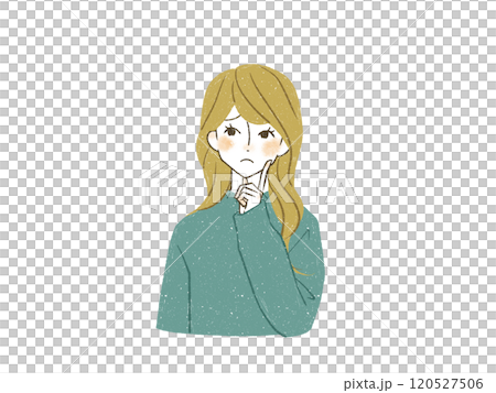困っている女性 困っている女性 120527506