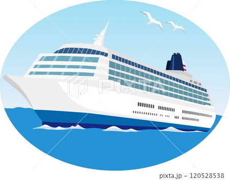 クルーズ船　海とカモメ付き 120528538