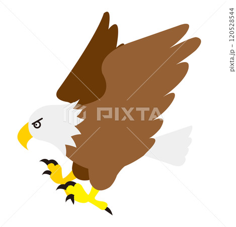 獲物に飛びかかる鷹のイラスト　主線なし 120528544