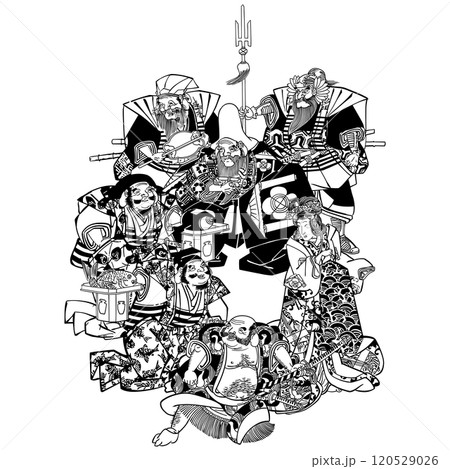 蘇我兄弟の新年パロディにおける七神善の神(三人七福神はじはるじはうた) -歌川広重 蘇我兄弟の新年パロディにおける七神善の神(三人七福神はじはるじはうた) -歌川広重 120529026