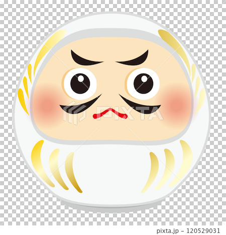 シンプルでカワイイ白いだるまのイラスト 120529031