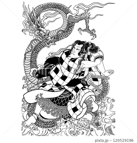 本朝武者鏡 犬江新兵衛-歌川芳艶 120529196