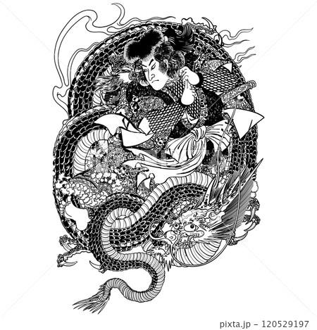 雲龍九郎-歌川芳艶のイラスト素材 [120529197] - PIXTA
