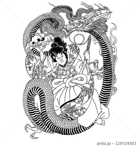 大日本豪傑水滸伝-歌川芳艶のイラスト素材 [120529301] - PIXTA