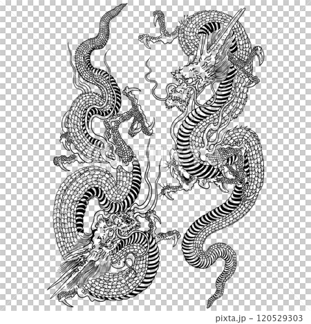 上り龍 下り龍 】-【歌川芳艶】のイラスト素材 [120950157] - PIXTA