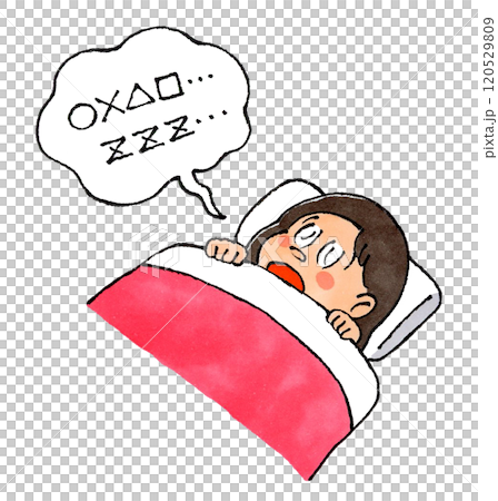 Sleeping girl talking in her sleep 120529809
