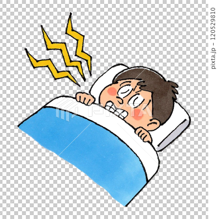 眠る男の子と歯ぎしり 120529810