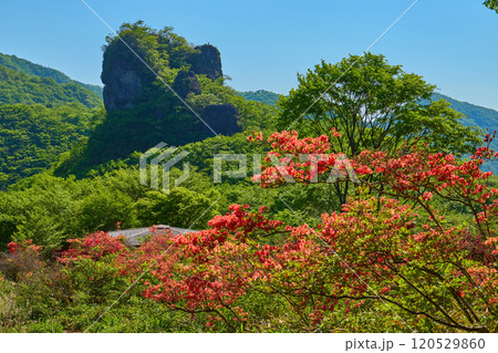 春の群馬県榛名山（相馬山）の麓からスルス峠方面を見る 120529860