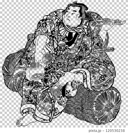 小倉擬百人一首・蝉丸・濡髪長五郎-歌川国芳 小倉擬百人一首・蝉丸・濡髪長五郎-歌川国芳 120530238