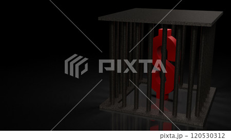 The dollar symbol in cage for Business concept 3d rendering. 120530312