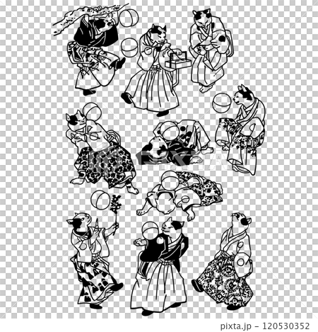 流行猫の曲手まり-歌川国芳 流行猫の曲手まり-歌川国芳 120530352